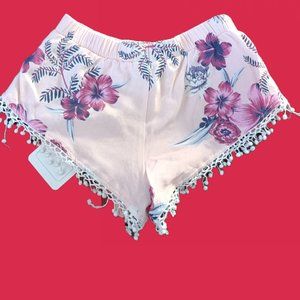 Jessica Simpson girls short pants beautiful pink flowers texture size 18m